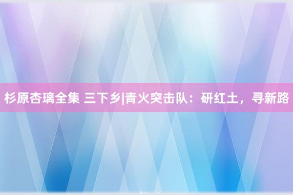 杉原杏璃全集 三下乡|青火突击队：研红土，寻新路