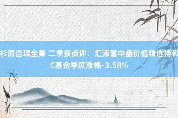 杉原杏璃全集 二季报点评：汇添富中盘价值精选搀和C基金季度涨幅-3.58%