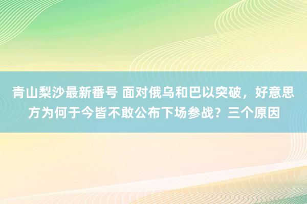 青山梨沙最新番号 面对俄乌和巴以突破，好意思方为何于今皆不敢公布下场参战？三个原因