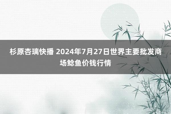 杉原杏璃快播 2024年7月27日世界主要批发商场鲶鱼价钱行情