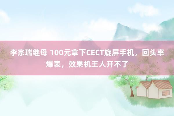 李宗瑞继母 100元拿下CECT旋屏手机，回头率爆表，效果机王人开不了