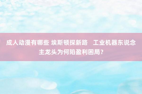 成人动漫有哪些 埃斯顿探新路   工业机器东说念主龙头为何陷盈利困局？