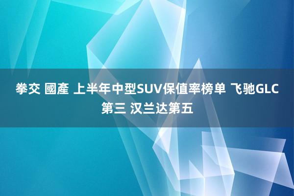 拳交 國產 上半年中型SUV保值率榜单 飞驰GLC第三 汉兰达第五