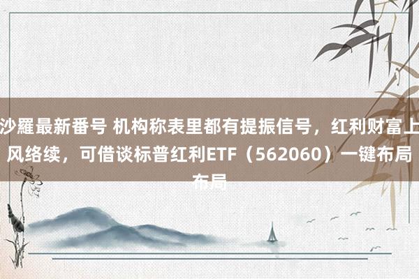 沙羅最新番号 机构称表里都有提振信号，红利财富上风络续，可借谈标普红利ETF（562060）一键布局