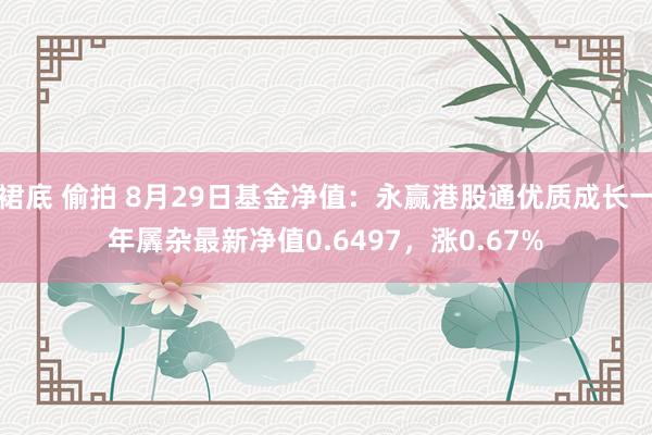 裙底 偷拍 8月29日基金净值：永赢港股通优质成长一年羼杂最新净值0.6497，涨0.67%