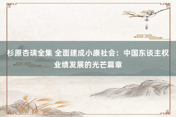 杉原杏璃全集 全面建成小康社会：中国东谈主权业绩发展的光芒篇章