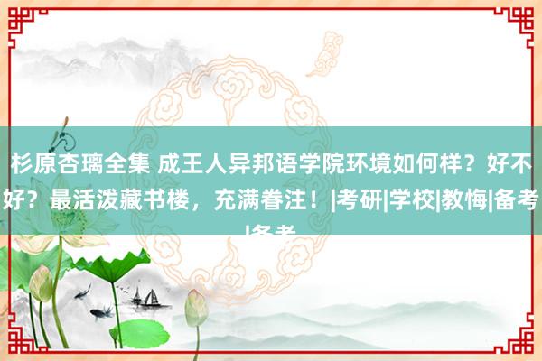 杉原杏璃全集 成王人异邦语学院环境如何样？好不好？最活泼藏书楼，充满眷注！|考研|学校|教悔|备考